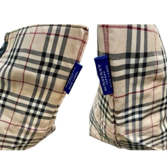 Burberry Blue Label Novacheck Plaid Full-Zip Nylon Oversized Tote Weekender Bag - Picture 6 of 12